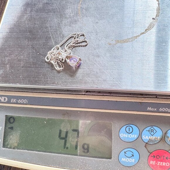 Sterling Silver 925 Rainbow Quartz Prong Set Pendant Necklace Size 19" Length - Picture 12 of 12